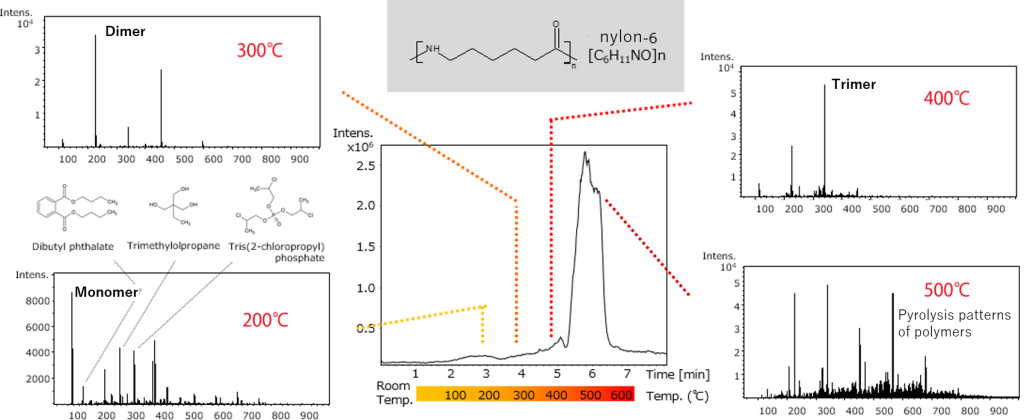 analyse nylon-6 par pyrolyseur LCMS